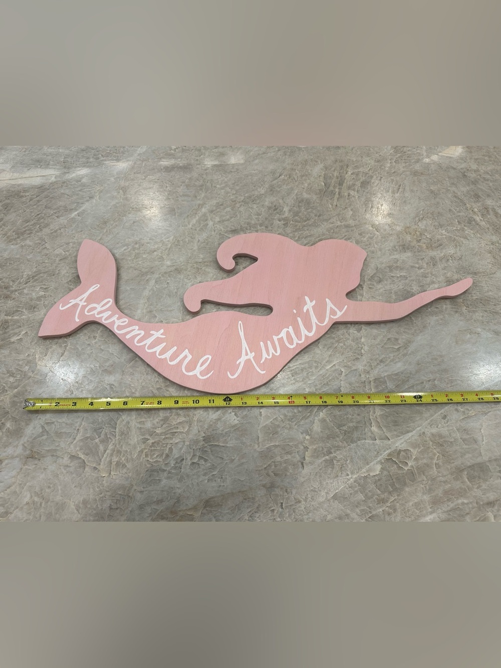 Pottery Barn Kids wooden Mermaid "Adventure Awaits" Wall Decor